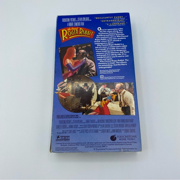 Who Framed Roger Rabbit VHS Tape 1988 Bob Hoskins Christopher  Lloyd Good Cond - Picture 3 of 5